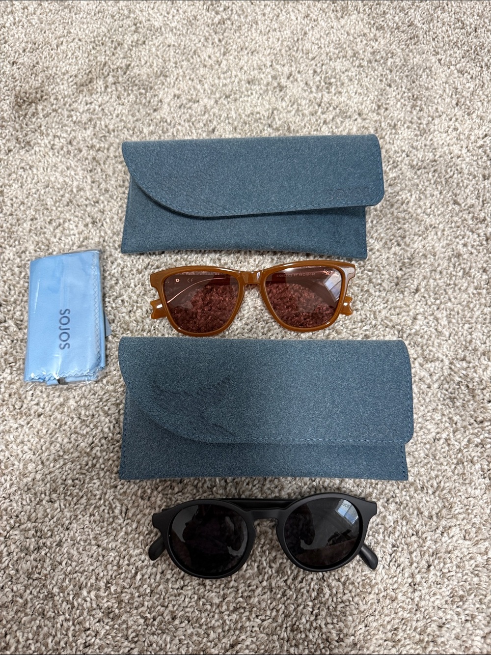 NEW Sojos Brown & Black Sunglasses Set - Sunglasses with Cases